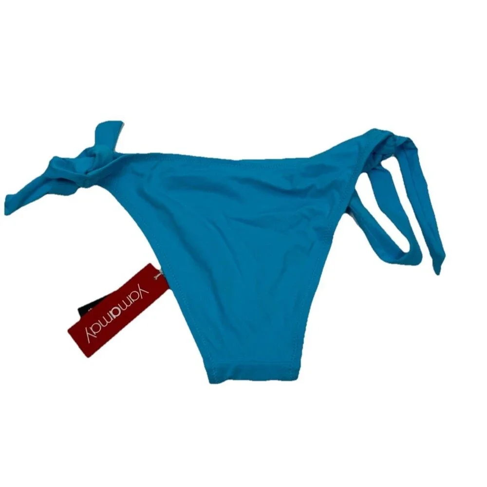 Yamamay Bikini Bottoms Small LOT 2 Side Tie Rainbow Blue‎ UPF Beach Vacation New
